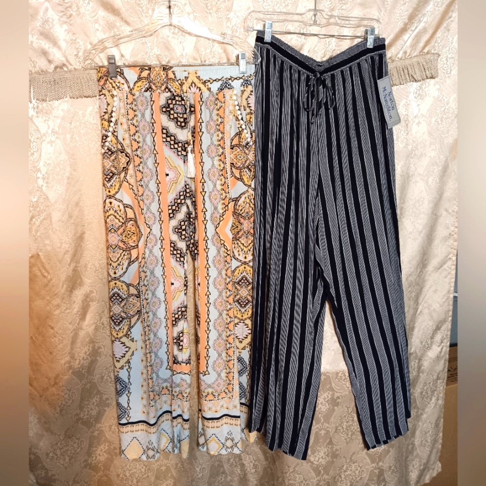2 Pairs of Summer pants, both are light and flowy. One pair is new.